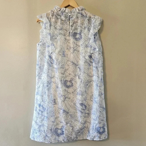 Joie Women's Eyelet Ruffle Floral Print Sundress Feminine Mini Dress Size M. - Picture 10 of 16